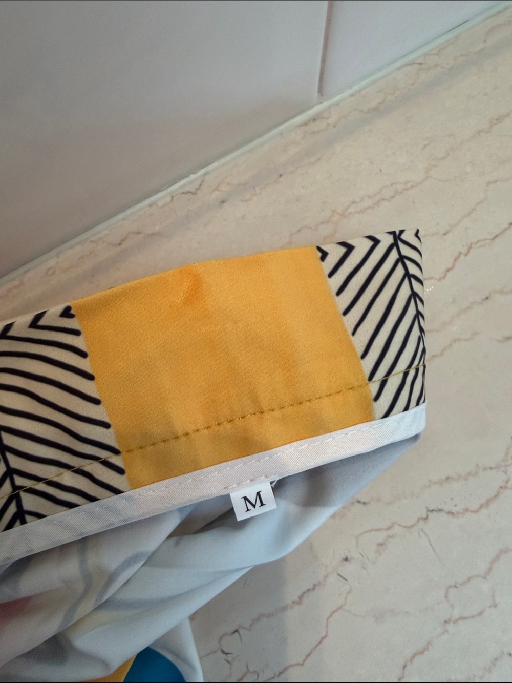 Yellow and Black Patterned Women's Pleated Skirt - Unbranded